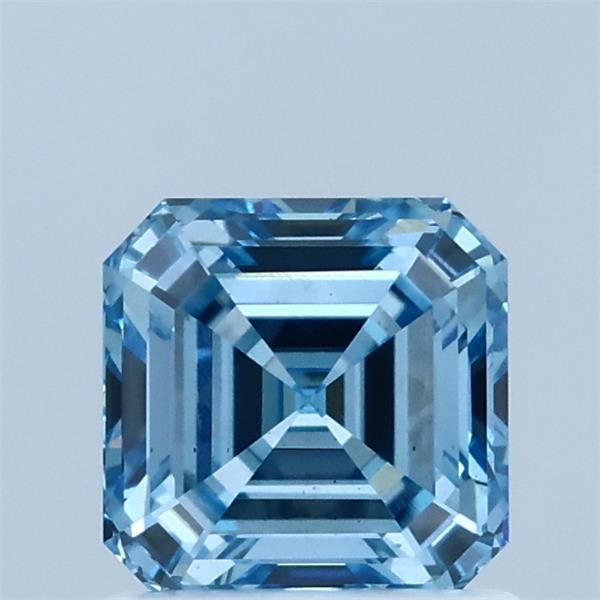 1.06ct Asscher FANCY VIVID BLUE VS2 Lab Created Diamond