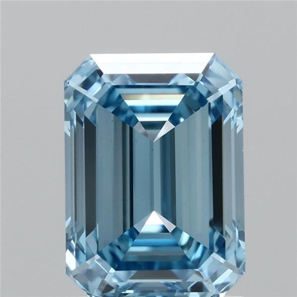 1.51ct Emerald FANCY VIVID BLUE VVS2 Lab Created Diamond