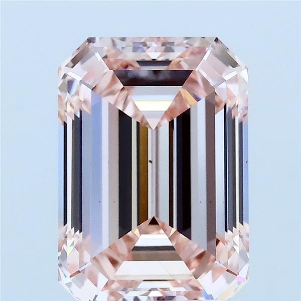 3.08ct Emerald FANCY INTENSE PINK VS2 Lab Created Diamond