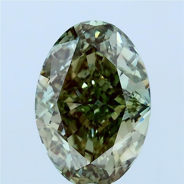 3.13ct Oval FANCY VIVID GREEN VVS2 Lab Created Diamond