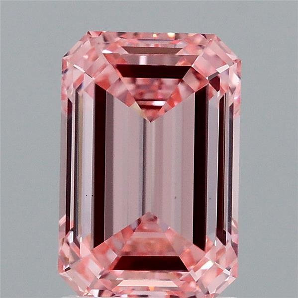 2.09ct Emerald FANCY VIVID PINK VS1 Lab Created Diamond