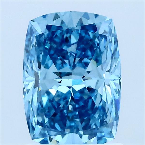 1.51ct Cushion FANCY VIVID BLUE VS1 Lab Created Diamond