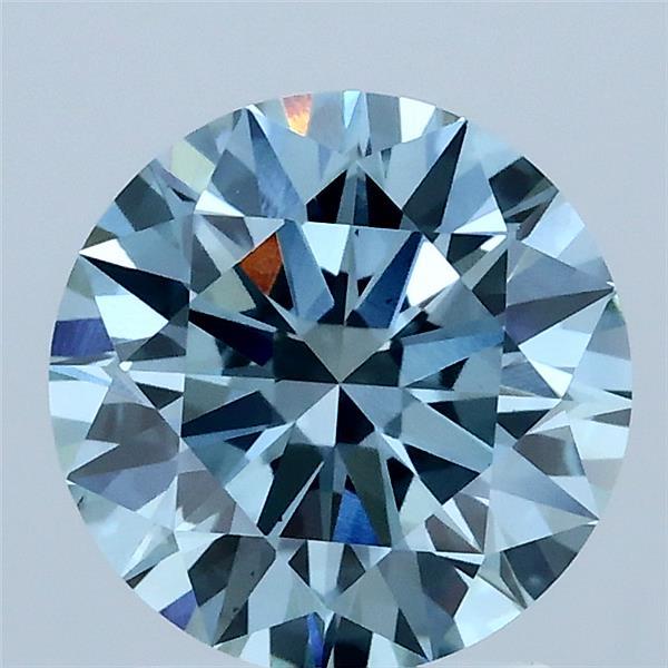 2.01ct Round FANCY VIVID BLUE VS1 Lab Created Diamond