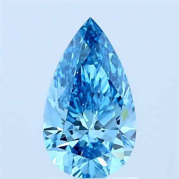 1ct Pear FANCY VIVID BLUE VVS2 Lab Created Diamond