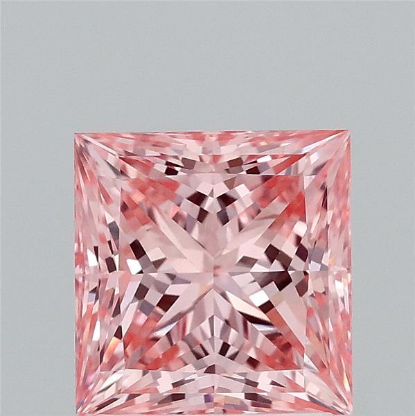 1.91ct Princess FANCY VIVID PINK VS1 Lab Created Diamond