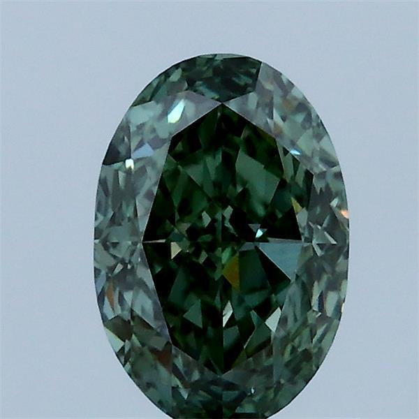 1.05ct Oval FANCY VIVID GREEN VS1 Lab Created Diamond