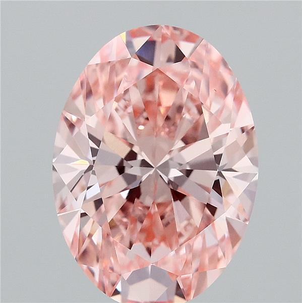 4.09ct Oval FANCY VIVID PINK VS1 Lab Created Diamond