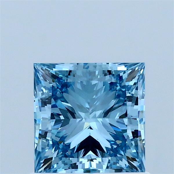 1.01ct Princess FANCY VIVID BLUE VS2 Lab Created Diamond