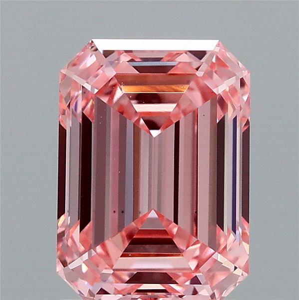 2ct Emerald FANCY VIVID PINK VS2 Lab Created Diamond