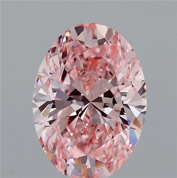 2.81ct Oval FANCY VIVID PINK VS1 Lab Created Diamond