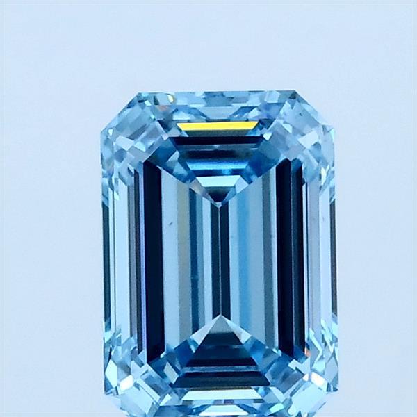 1ct Emerald FANCY VIVID BLUE VS1 Lab Created Diamond