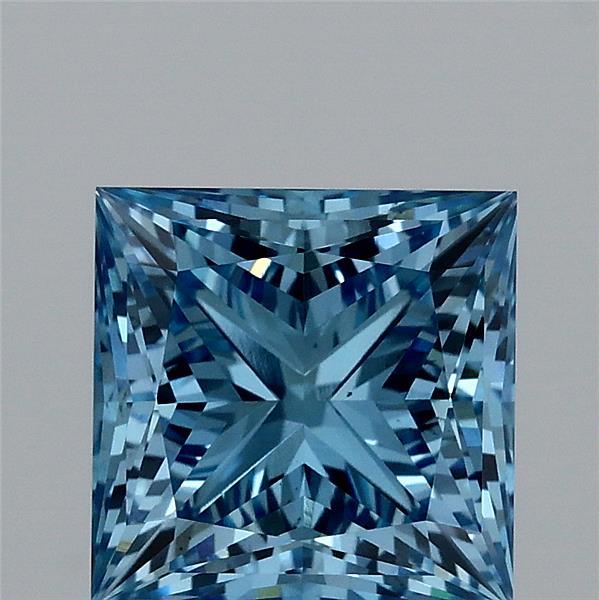 2.06ct Princess FANCY VIVID BLUE VS2 Lab Created Diamond