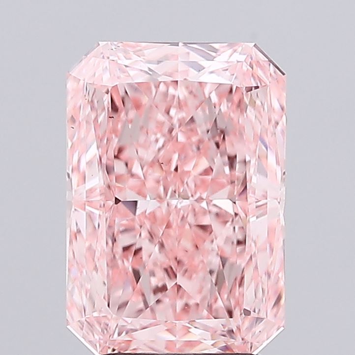 3.36ct Radiant FANCY VIVID PINK VS1 Lab Created Diamond