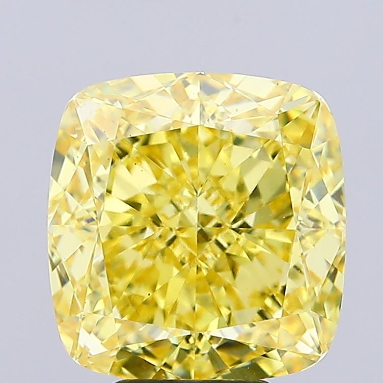 6.86ct Cushion FANCY INTENSE YELLOW VS1 Lab Created Diamond