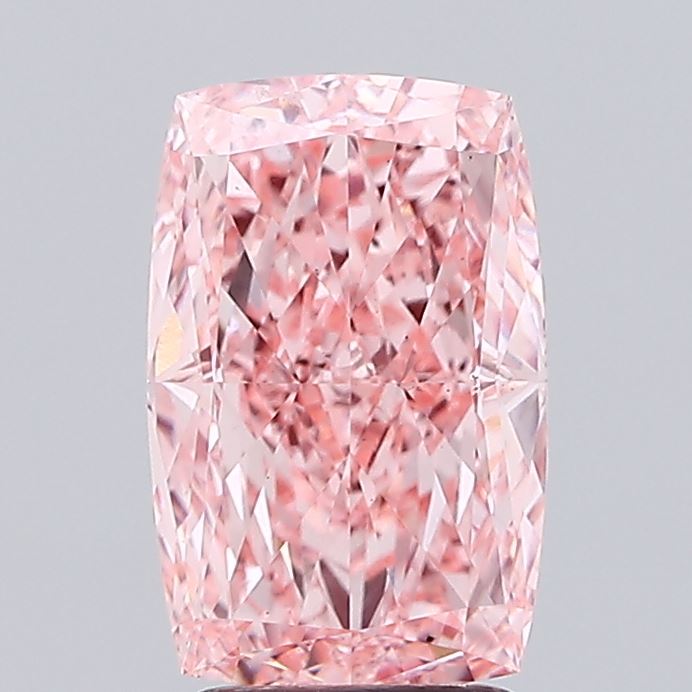 3.26ct Cushion FANCY VIVID PINK VS2 Lab Created Diamond