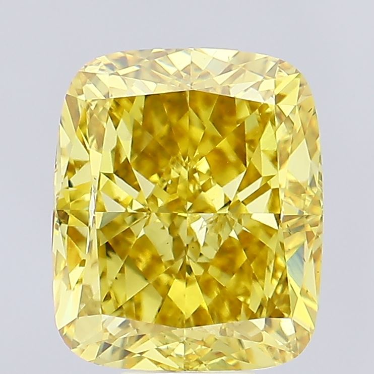 14.04ct Cushion FANCY VIVID YELLOW VS2 Lab Created Diamond