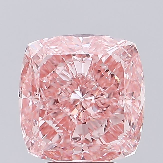 4.42ct Cushion FANCY VIVID PINK VS1 Lab Created Diamond