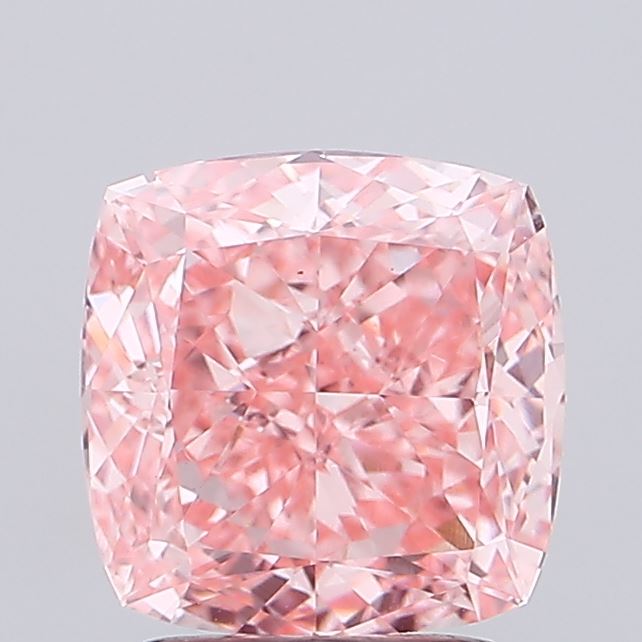 2.85ct Cushion FANCY VIVID PINK VS1 Lab Created Diamond
