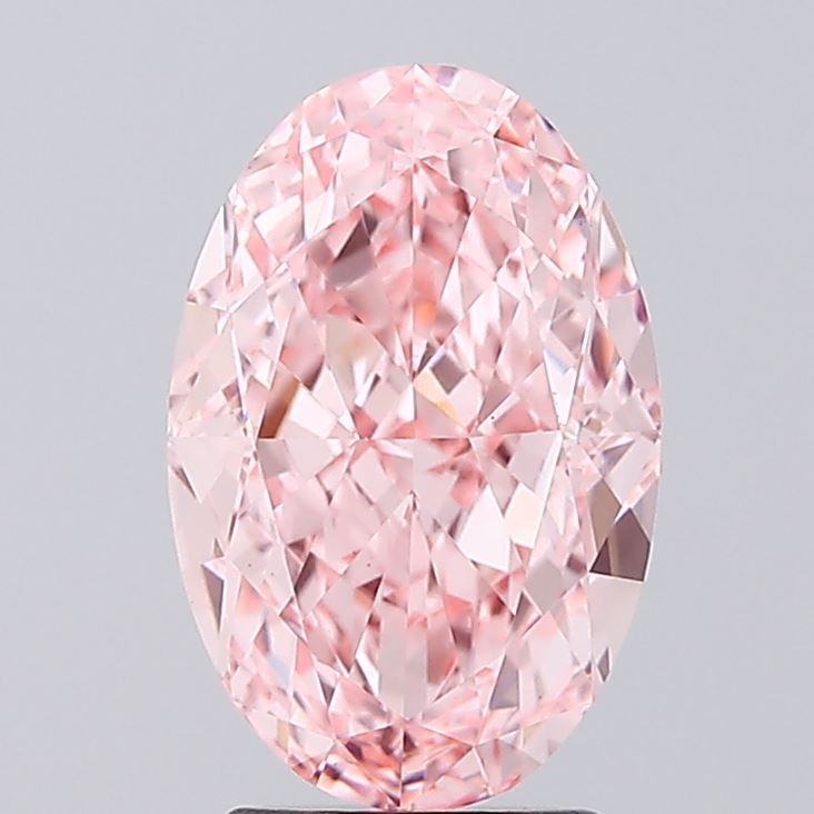 4.01ct Oval FANCY VIVID PINK VS1 Lab Created Diamond