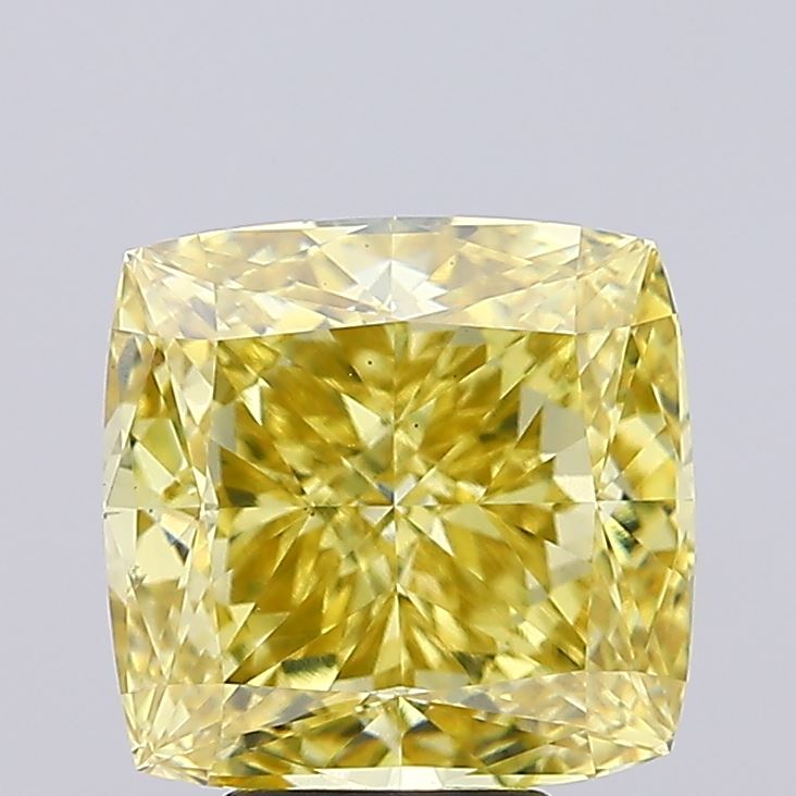 6.25ct Cushion FANCY INTENSE YELLOW VS1 Lab Created Diamond