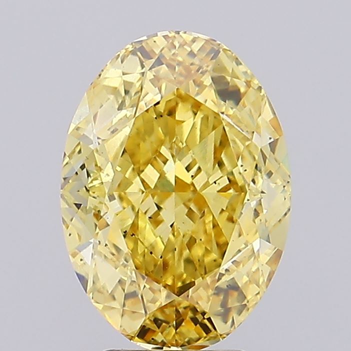5.11ct Oval FANCY INTENSE YELLOW VS2 Lab Created Diamond