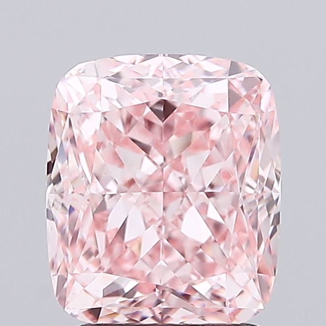 2.54ct Cushion FANCY VIVID PINK VVS2 Lab Created Diamond
