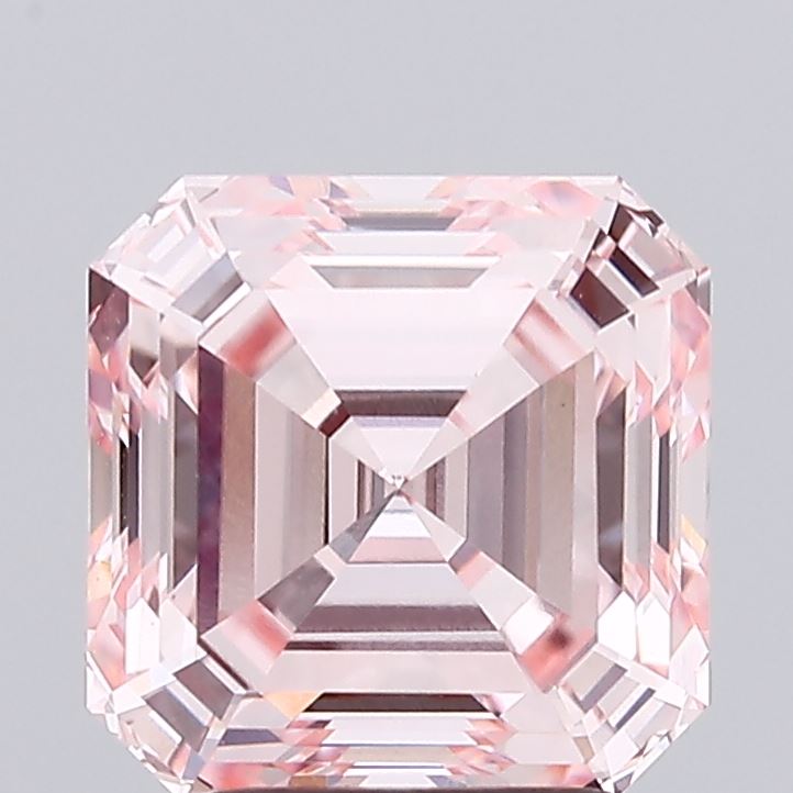 3.08ct Asscher FANCY INTENSE PINK VS1 Lab Created Diamond