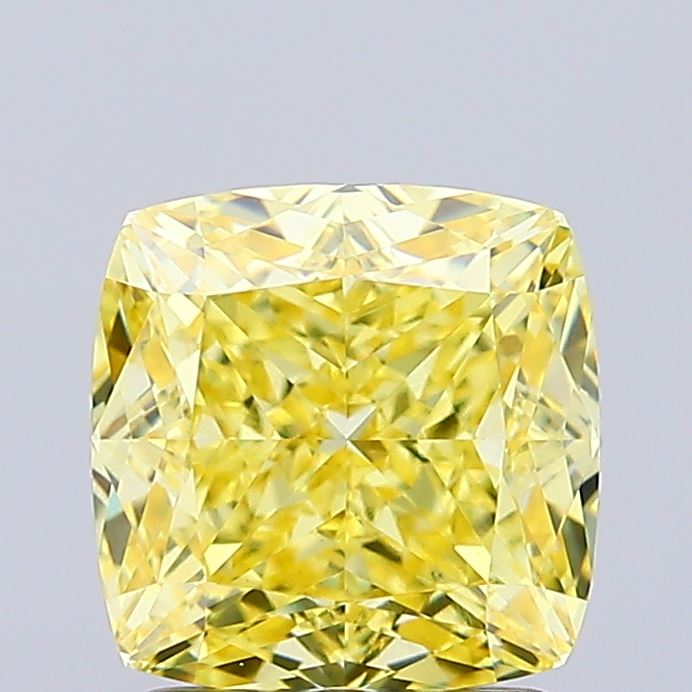 1.89ct Cushion FANCY INTENSE YELLOW VS1 Lab Created Diamond