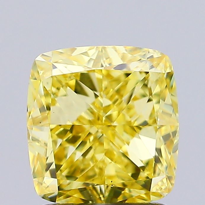 2.02ct Cushion FANCY INTENSE YELLOW VS1 Lab Created Diamond