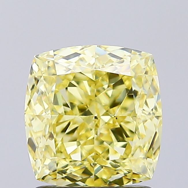 1.51ct Cushion FANCY YELLOW VS1 Lab Created Diamond
