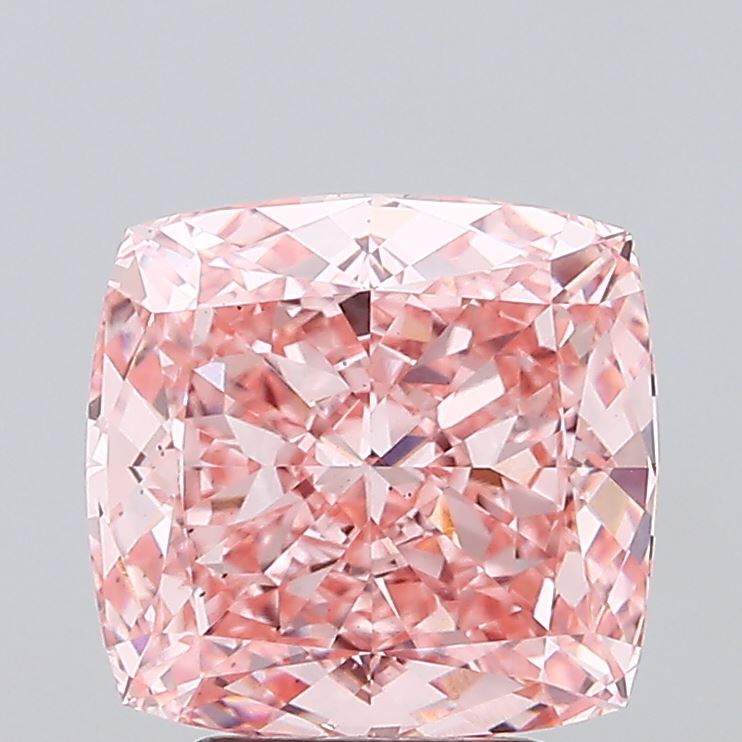 4.07ct Cushion FANCY VIVID PINK VS1 Lab Created Diamond