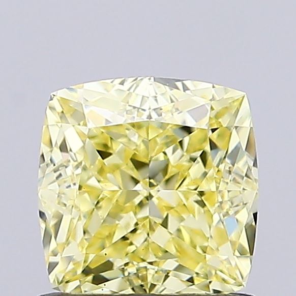 1.02ct Cushion FANCY YELLOW VS2 Lab Created Diamond