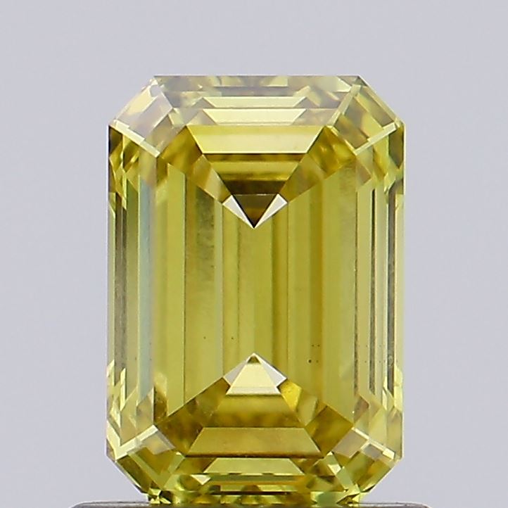 1.01ct Emerald FANCY  BROWNISH YELLOW VS1 Lab Created Diamond
